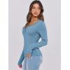 imageCaracilia Women Long Sleeve Top Henley Shirts Button Down Tight Slim Fitted 2025 Spring Casual Basic TShirts BlousesBluish Grey