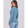 imageCaracilia Women Long Sleeve Top Henley Shirts Button Down Tight Slim Fitted 2025 Spring Casual Basic TShirts BlousesBluish Grey