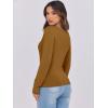 imageCaracilia Women Long Sleeve Top Henley Shirts Button Down Tight Slim Fitted 2025 Spring Casual Basic TShirts BlousesCaramel