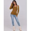 imageCaracilia Women Long Sleeve Top Henley Shirts Button Down Tight Slim Fitted 2025 Spring Casual Basic TShirts BlousesCaramel