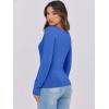 imageCaracilia Women Long Sleeve Top Henley Shirts Button Down Tight Slim Fitted 2025 Spring Casual Basic TShirts BlousesDark Blue