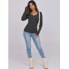 imageCaracilia Women Long Sleeve Top Henley Shirts Button Down Tight Slim Fitted 2025 Spring Casual Basic TShirts BlousesDark Gray