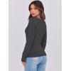 imageCaracilia Women Long Sleeve Top Henley Shirts Button Down Tight Slim Fitted 2025 Spring Casual Basic TShirts BlousesDark Gray