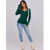 imageCaracilia Women Long Sleeve Top Henley Shirts Button Down Tight Slim Fitted 2025 Spring Casual Basic TShirts BlousesDark Green