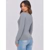 imageCaracilia Women Long Sleeve Top Henley Shirts Button Down Tight Slim Fitted 2025 Spring Casual Basic TShirts BlousesGrey