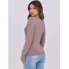 imageCaracilia Women Long Sleeve Top Henley Shirts Button Down Tight Slim Fitted 2025 Spring Casual Basic TShirts BlousesGrey Pink
