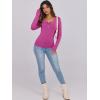 imageCaracilia Women Long Sleeve Top Henley Shirts Button Down Tight Slim Fitted 2025 Spring Casual Basic TShirts BlousesHot Pink