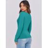 imageCaracilia Women Long Sleeve Top Henley Shirts Button Down Tight Slim Fitted 2025 Spring Casual Basic TShirts BlousesMint