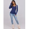 imageCaracilia Women Long Sleeve Top Henley Shirts Button Down Tight Slim Fitted 2025 Spring Casual Basic TShirts BlousesNavy Blue