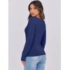 imageCaracilia Women Long Sleeve Top Henley Shirts Button Down Tight Slim Fitted 2025 Spring Casual Basic TShirts BlousesNavy Blue