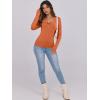 imageCaracilia Women Long Sleeve Top Henley Shirts Button Down Tight Slim Fitted 2025 Spring Casual Basic TShirts BlousesOrange