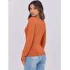 imageCaracilia Women Long Sleeve Top Henley Shirts Button Down Tight Slim Fitted 2025 Spring Casual Basic TShirts BlousesOrange