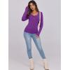 imageCaracilia Women Long Sleeve Top Henley Shirts Button Down Tight Slim Fitted 2025 Spring Casual Basic TShirts BlousesPurple