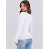 imageCaracilia Women Long Sleeve Top Henley Shirts Button Down Tight Slim Fitted 2025 Spring Casual Basic TShirts BlousesWhite