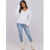 imageCaracilia Women Long Sleeve Top Henley Shirts Button Down Tight Slim Fitted 2025 Spring Casual Basic TShirts BlousesWhite