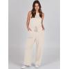 imageCaracilia Womens Jumpsuits Air Essentials Dressy Romper Wide Leg Long Pants Jumper 2025 Summer Travel Outfits Fashion ClothesApricot