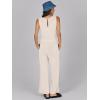 imageCaracilia Womens Jumpsuits Air Essentials Dressy Romper Wide Leg Long Pants Jumper 2025 Summer Travel Outfits Fashion ClothesApricot