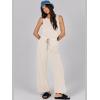 imageCaracilia Womens Jumpsuits Air Essentials Dressy Romper Wide Leg Long Pants Jumper 2025 Summer Travel Outfits Fashion ClothesApricot