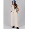 imageCaracilia Womens Jumpsuits Air Essentials Dressy Romper Wide Leg Long Pants Jumper 2025 Summer Travel Outfits Fashion ClothesApricot