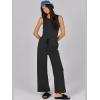 imageCaracilia Womens Jumpsuits Air Essentials Dressy Romper Wide Leg Long Pants Jumper 2025 Summer Travel Outfits Fashion ClothesBlack