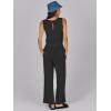 imageCaracilia Womens Jumpsuits Air Essentials Dressy Romper Wide Leg Long Pants Jumper 2025 Summer Travel Outfits Fashion ClothesBlack