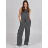 imageCaracilia Womens Jumpsuits Air Essentials Dressy Romper Wide Leg Long Pants Jumper 2025 Summer Travel Outfits Fashion ClothesDark Grey