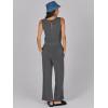 imageCaracilia Womens Jumpsuits Air Essentials Dressy Romper Wide Leg Long Pants Jumper 2025 Summer Travel Outfits Fashion ClothesDark Grey