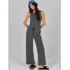 imageCaracilia Womens Jumpsuits Air Essentials Dressy Romper Wide Leg Long Pants Jumper 2025 Summer Travel Outfits Fashion ClothesDark Grey