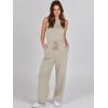 imageCaracilia Womens Jumpsuits Air Essentials Dressy Romper Wide Leg Long Pants Jumper 2025 Summer Travel Outfits Fashion ClothesGrey