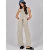 imageCaracilia Womens Jumpsuits Air Essentials Dressy Romper Wide Leg Long Pants Jumper 2025 Summer Travel Outfits Fashion ClothesGrey