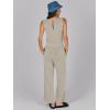 imageCaracilia Womens Jumpsuits Air Essentials Dressy Romper Wide Leg Long Pants Jumper 2025 Summer Travel Outfits Fashion ClothesGrey
