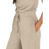 imageCaracilia Womens Jumpsuits Air Essentials Dressy Romper Wide Leg Long Pants Jumper 2025 Summer Travel Outfits Fashion ClothesKhaki