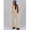 imageCaracilia Womens Jumpsuits Air Essentials Dressy Romper Wide Leg Long Pants Jumper 2025 Summer Travel Outfits Fashion ClothesKhaki