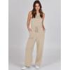 imageCaracilia Womens Jumpsuits Air Essentials Dressy Romper Wide Leg Long Pants Jumper 2025 Summer Travel Outfits Fashion ClothesKhaki