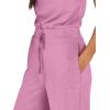 imageCaracilia Womens Jumpsuits Air Essentials Dressy Romper Wide Leg Long Pants Jumper 2025 Summer Travel Outfits Fashion ClothesPink