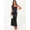 imageCaracilia Womens Strapless Satin Tube Bodycon Backless Wedding Guest Maxi Dress 2025 Fall Formal Long DressesBlack