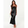 imageCaracilia Womens Strapless Satin Tube Bodycon Backless Wedding Guest Maxi Dress 2025 Fall Formal Long DressesBlack