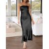 imageCaracilia Womens Strapless Satin Tube Bodycon Backless Wedding Guest Maxi Dress 2025 Fall Formal Long DressesBlack