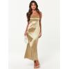 imageCaracilia Womens Strapless Satin Tube Bodycon Backless Wedding Guest Maxi Dress 2025 Fall Formal Long DressesChampagne