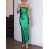 imageCaracilia Womens Strapless Satin Tube Bodycon Backless Wedding Guest Maxi Dress 2025 Fall Formal Long DressesGreen