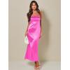 imageCaracilia Womens Strapless Satin Tube Bodycon Backless Wedding Guest Maxi Dress 2025 Fall Formal Long DressesHot Pink