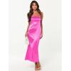 imageCaracilia Womens Strapless Satin Tube Bodycon Backless Wedding Guest Maxi Dress 2025 Fall Formal Long DressesHot Pink