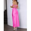 imageCaracilia Womens Strapless Satin Tube Bodycon Backless Wedding Guest Maxi Dress 2025 Fall Formal Long DressesHot Pink