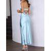 imageCaracilia Womens Strapless Satin Tube Bodycon Backless Wedding Guest Maxi Dress 2025 Fall Formal Long DressesLight Blue