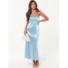 imageCaracilia Womens Strapless Satin Tube Bodycon Backless Wedding Guest Maxi Dress 2025 Fall Formal Long DressesLight Blue