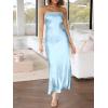 imageCaracilia Womens Strapless Satin Tube Bodycon Backless Wedding Guest Maxi Dress 2025 Fall Formal Long DressesLight Blue