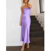 imageCaracilia Womens Strapless Satin Tube Bodycon Backless Wedding Guest Maxi Dress 2025 Fall Formal Long DressesPurple