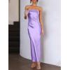 imageCaracilia Womens Strapless Satin Tube Bodycon Backless Wedding Guest Maxi Dress 2025 Fall Formal Long DressesPurple
