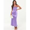 imageCaracilia Womens Strapless Satin Tube Bodycon Backless Wedding Guest Maxi Dress 2025 Fall Formal Long DressesPurple