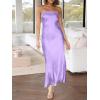 imageCaracilia Womens Strapless Satin Tube Bodycon Backless Wedding Guest Maxi Dress 2025 Fall Formal Long DressesPurple